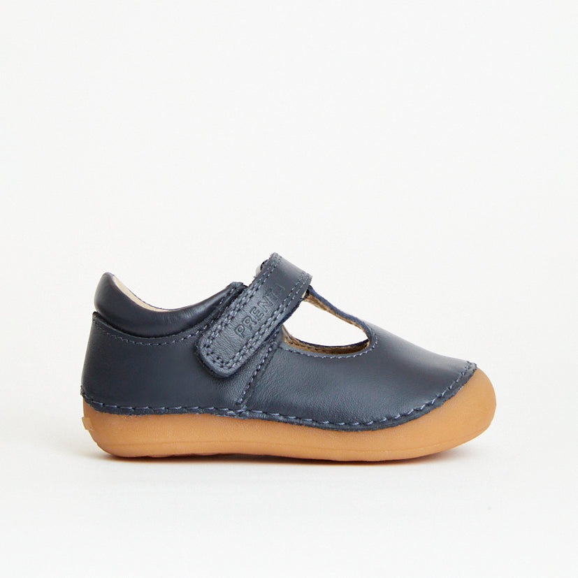 Atlas Navy Leather First Walker Shoe