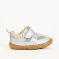 Eden Silver Leather & Mesh Barefoot First Walker Trainer
