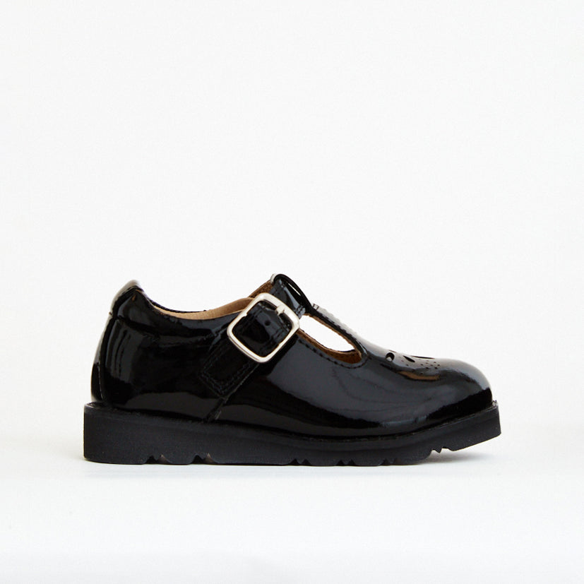 Luna Black Patent Girls Kids Shoe
