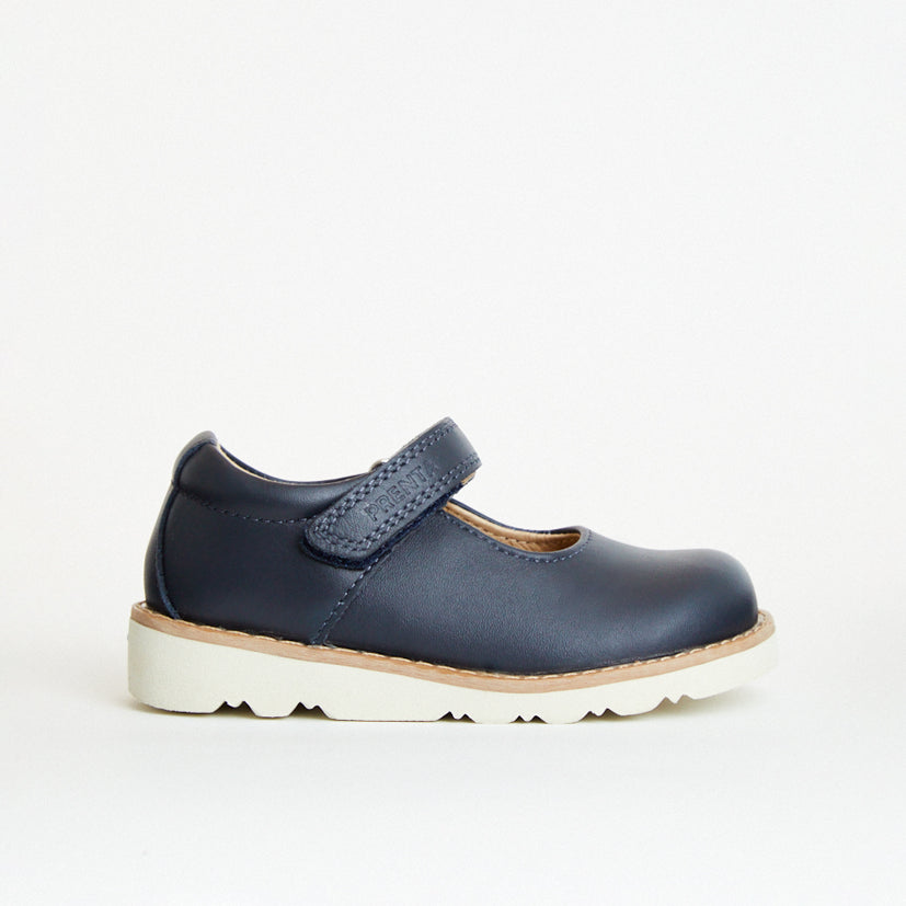 Aurora Navy Leather Girls Kids Shoe