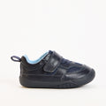Eden Navy Leather & Mesh Barefoot First Walker Trainer